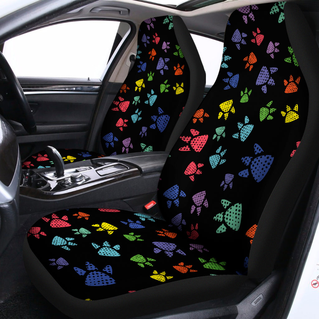 Cute Dino Footprint Pattern Print Universal Fit Car Seat Covers