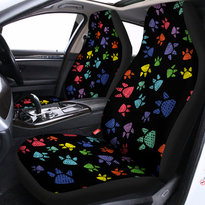 Cute Dino Footprint Pattern Print Universal Fit Car Seat Covers