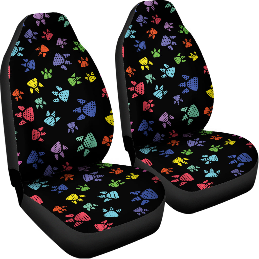 Cute Dino Footprint Pattern Print Universal Fit Car Seat Covers
