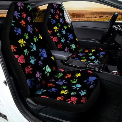 Cute Dino Footprint Pattern Print Universal Fit Car Seat Covers