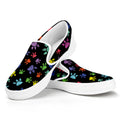Cute Dino Footprint Pattern Print White Slip On Sneakers