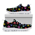Cute Dino Footprint Pattern Print White Running Shoes