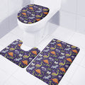 Cute Dino Halloween Pattern Print 3 Piece Bath Mat Set