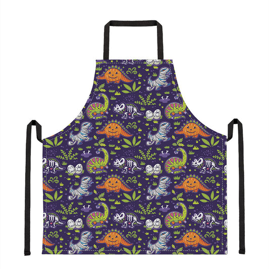Cute Dino Halloween Pattern Print Apron