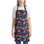 Cute Dino Halloween Pattern Print Apron