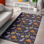 Cute Dino Halloween Pattern Print Area Rug
