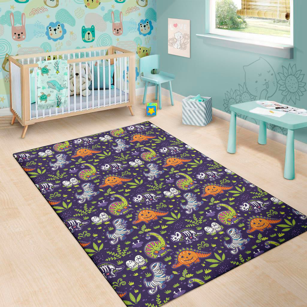 Cute Dino Halloween Pattern Print Area Rug