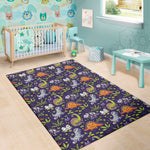 Cute Dino Halloween Pattern Print Area Rug