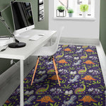 Cute Dino Halloween Pattern Print Area Rug