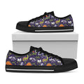 Cute Dino Halloween Pattern Print Black Low Top Sneakers