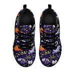 Cute Dino Halloween Pattern Print Black Sneakers