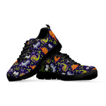 Cute Dino Halloween Pattern Print Black Sneakers