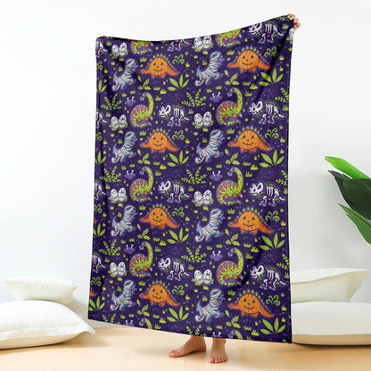 Cute Dino Halloween Pattern Print Blanket