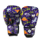 Cute Dino Halloween Pattern Print Boxing Gloves