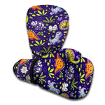 Cute Dino Halloween Pattern Print Boxing Gloves