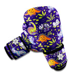 Cute Dino Halloween Pattern Print Boxing Gloves