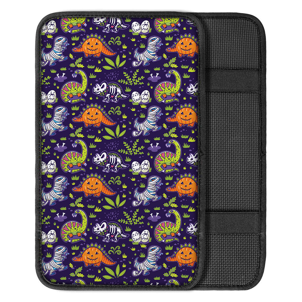 Cute Dino Halloween Pattern Print Car Center Console Cover