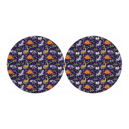 Cute Dino Halloween Pattern Print Car Coasters