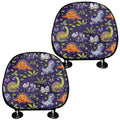 Cute Dino Halloween Pattern Print Car Headrest Covers