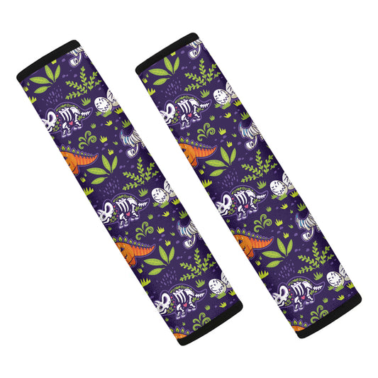 Cute Dino Halloween Pattern Print Car Seat Belt Covers