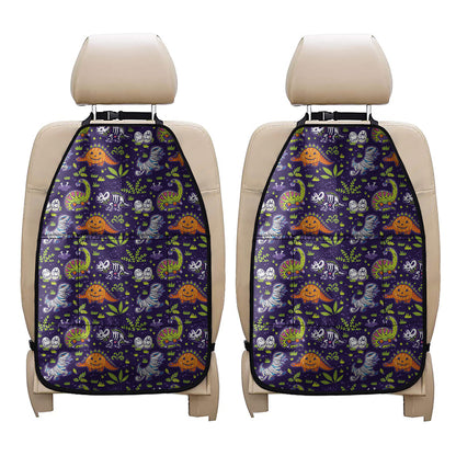 Cute Dino Halloween Pattern Print Car Seat Organizers