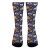 Cute Dino Halloween Pattern Print Crew Socks