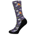 Cute Dino Halloween Pattern Print Crew Socks