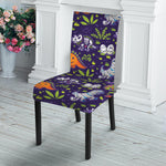 Cute Dino Halloween Pattern Print Dining Chair Slipcover