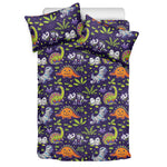 Cute Dino Halloween Pattern Print Duvet Cover Bedding Set