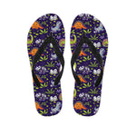 Cute Dino Halloween Pattern Print Flip Flops