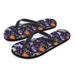 Cute Dino Halloween Pattern Print Flip Flops