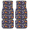 Cute Dino Halloween Pattern Print Front and Back Car Floor Mats
