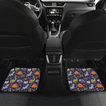 Cute Dino Halloween Pattern Print Front and Back Car Floor Mats