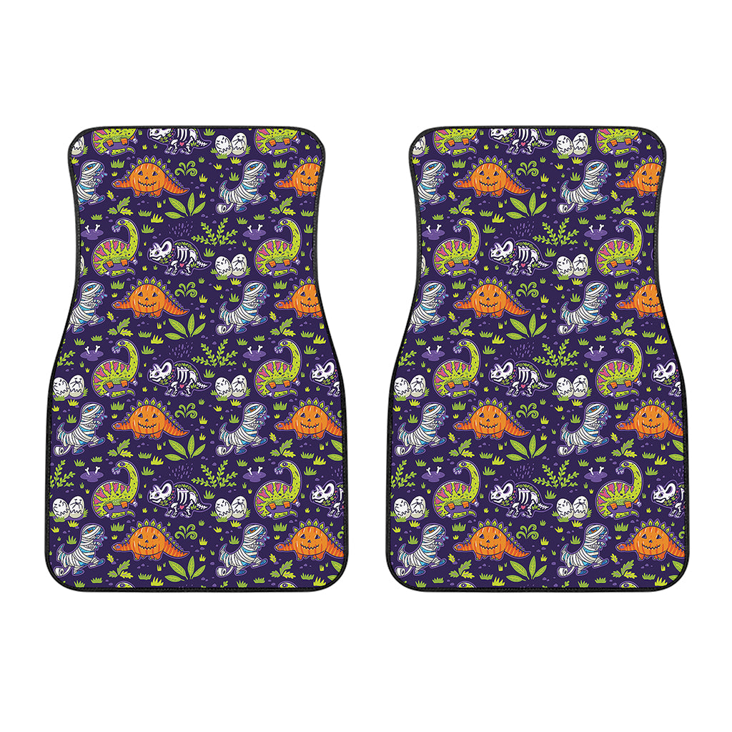 Cute Dino Halloween Pattern Print Front Car Floor Mats