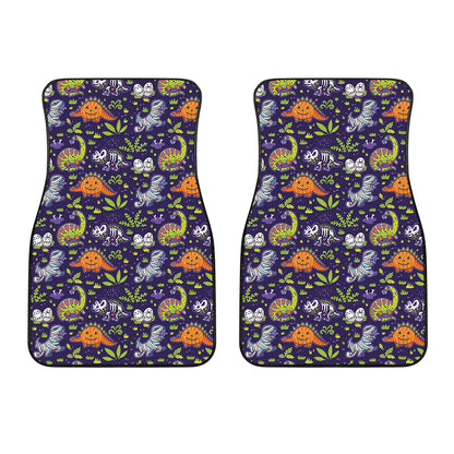 Cute Dino Halloween Pattern Print Front Car Floor Mats