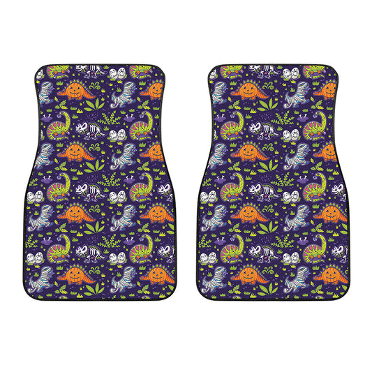 Cute Dino Halloween Pattern Print Front Car Floor Mats
