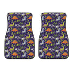 Cute Dino Halloween Pattern Print Front Car Floor Mats