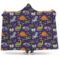 Cute Dino Halloween Pattern Print Hooded Blanket