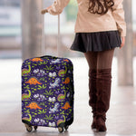 Cute Dino Halloween Pattern Print Luggage Cover