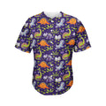 Cute Dino Halloween Pattern Print Men's Baseball Jersey