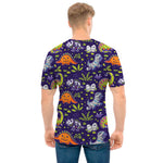 Cute Dino Halloween Pattern Print Men's T-Shirt