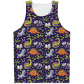 Cute Dino Halloween Pattern Print Men's Tank Top