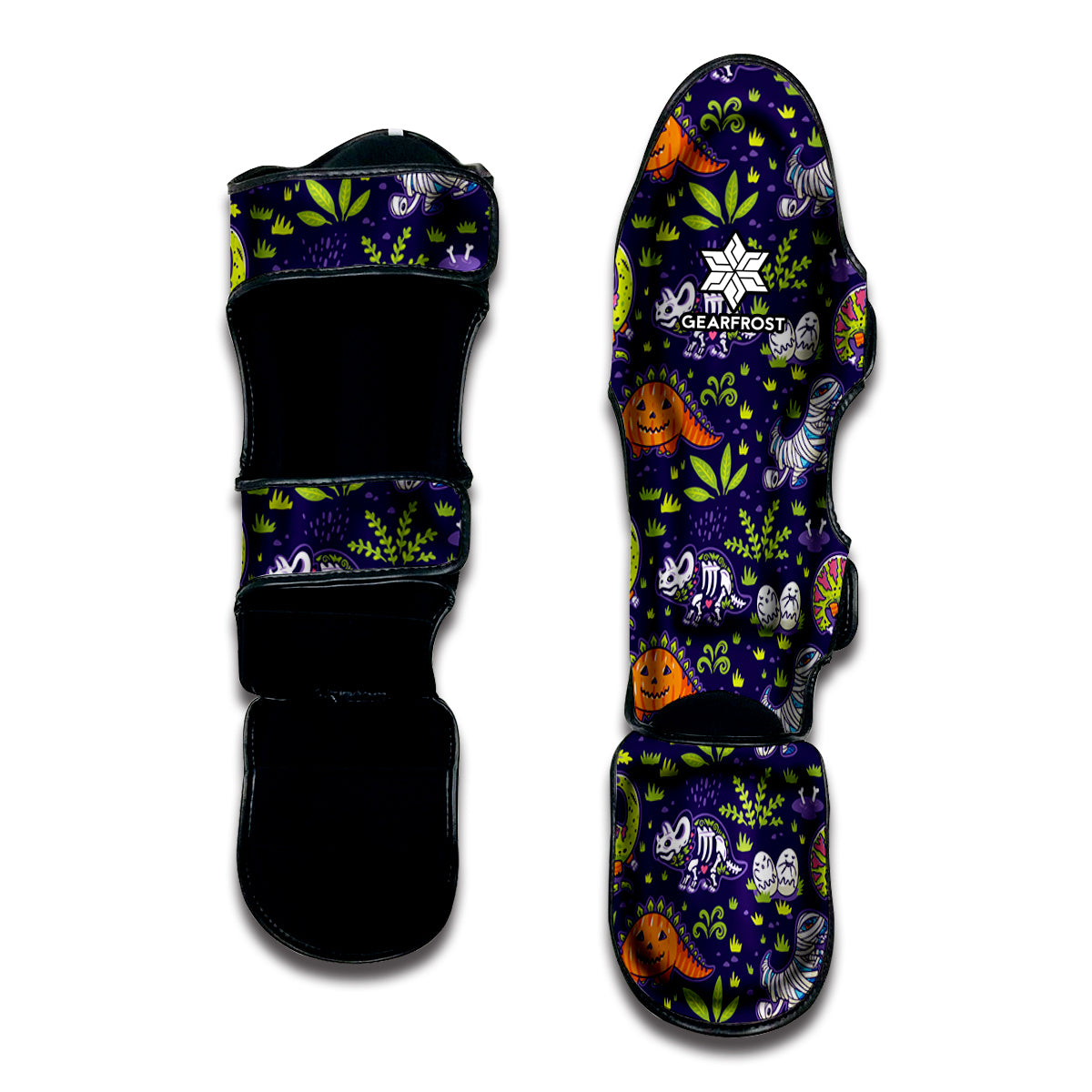 Cute Dino Halloween Pattern Print Muay Thai Shin Guard