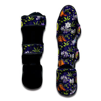 Cute Dino Halloween Pattern Print Muay Thai Shin Guard