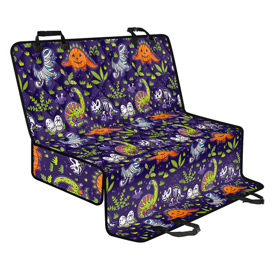 Cute Dino Halloween Pattern Print Pet Car Back Seat Cover