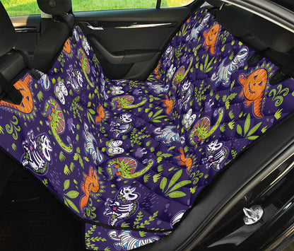 Cute Dino Halloween Pattern Print Pet Car Back Seat Cover