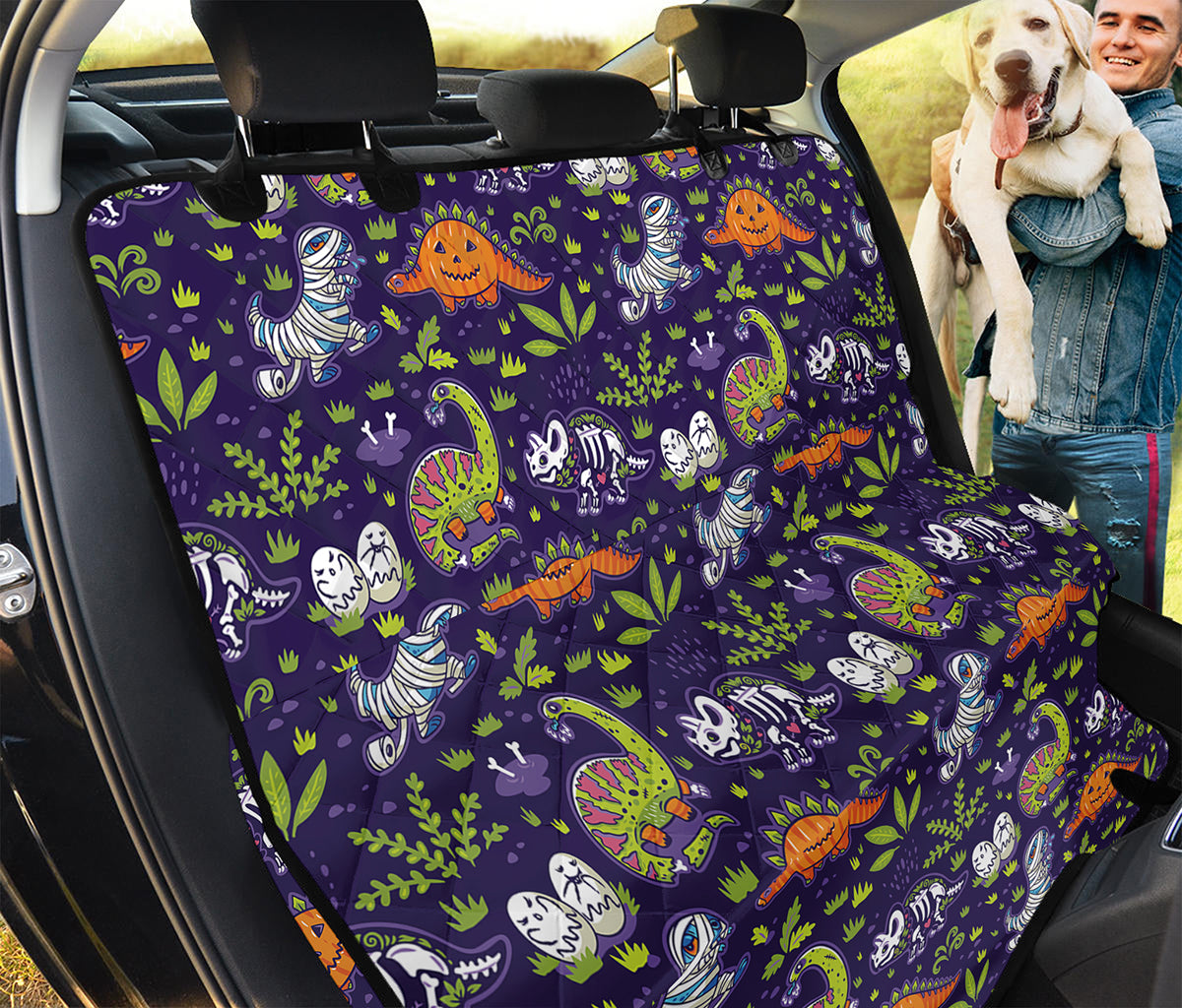 Cute Dino Halloween Pattern Print Pet Car Back Seat Cover