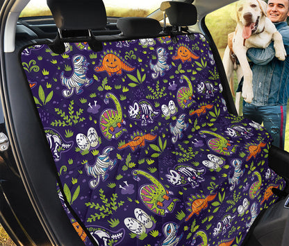 Cute Dino Halloween Pattern Print Pet Car Back Seat Cover
