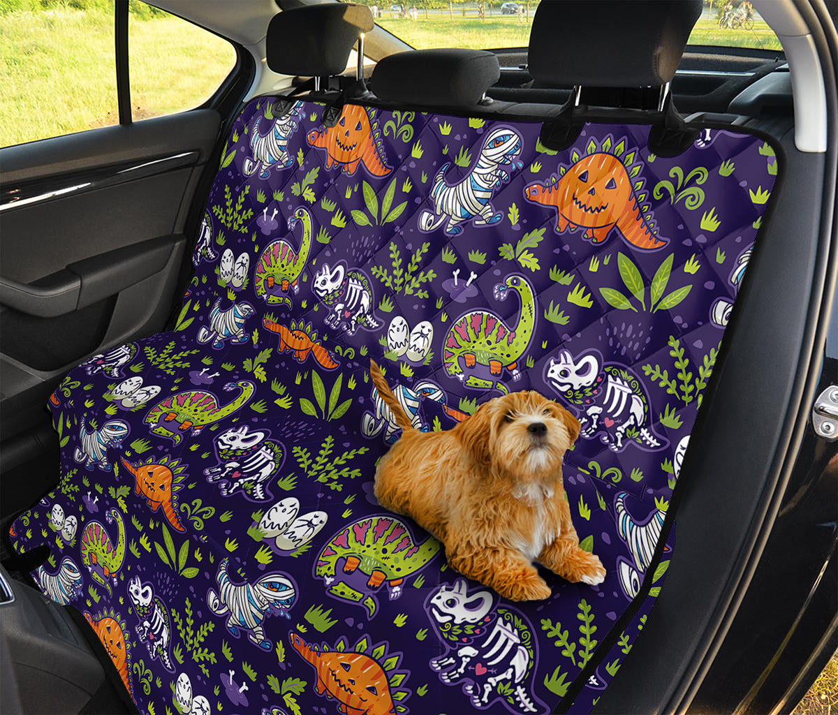 Cute Dino Halloween Pattern Print Pet Car Back Seat Cover