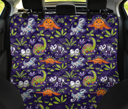 Cute Dino Halloween Pattern Print Pet Car Back Seat Cover